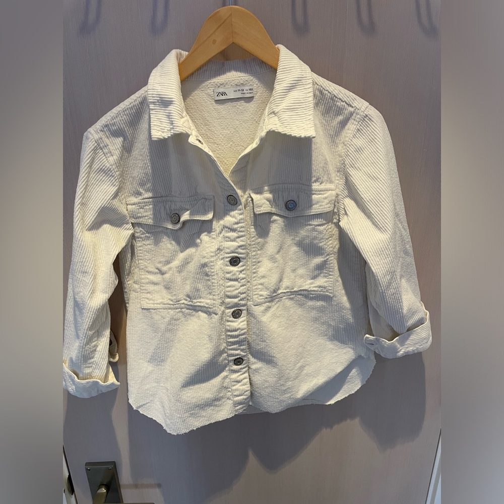 Zara White Corduroy Jacket